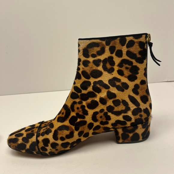 J Crew Roxie Captoe Leopard Print Ankle Boots Calfhair women’s size 7.5 - Picture 6 of 9